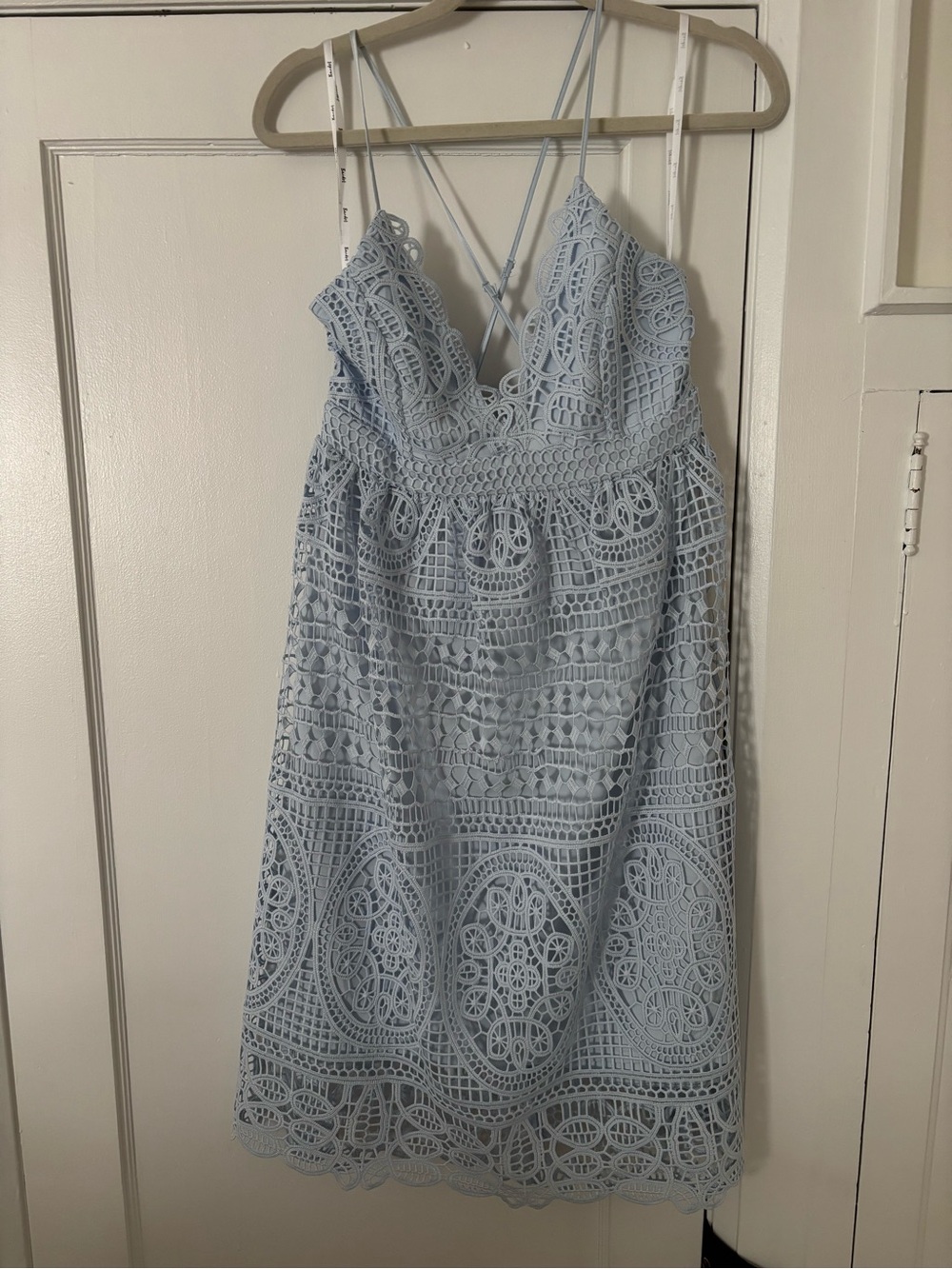 Light Blue Lace Sundress with Spaghetti Straps